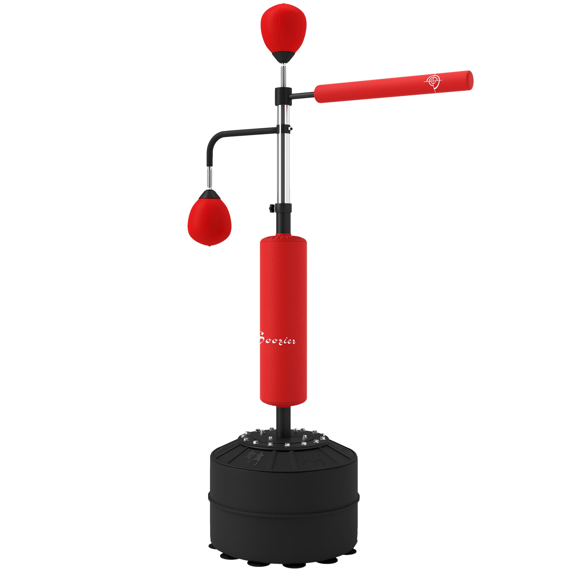 3-in-1 Free Standing Punching Bag, Height Adjustable Boxing Bag with 2 Speed Balls, 360° Reflex Bar, Red Punching Bag Hangers Red at Gallery Canada