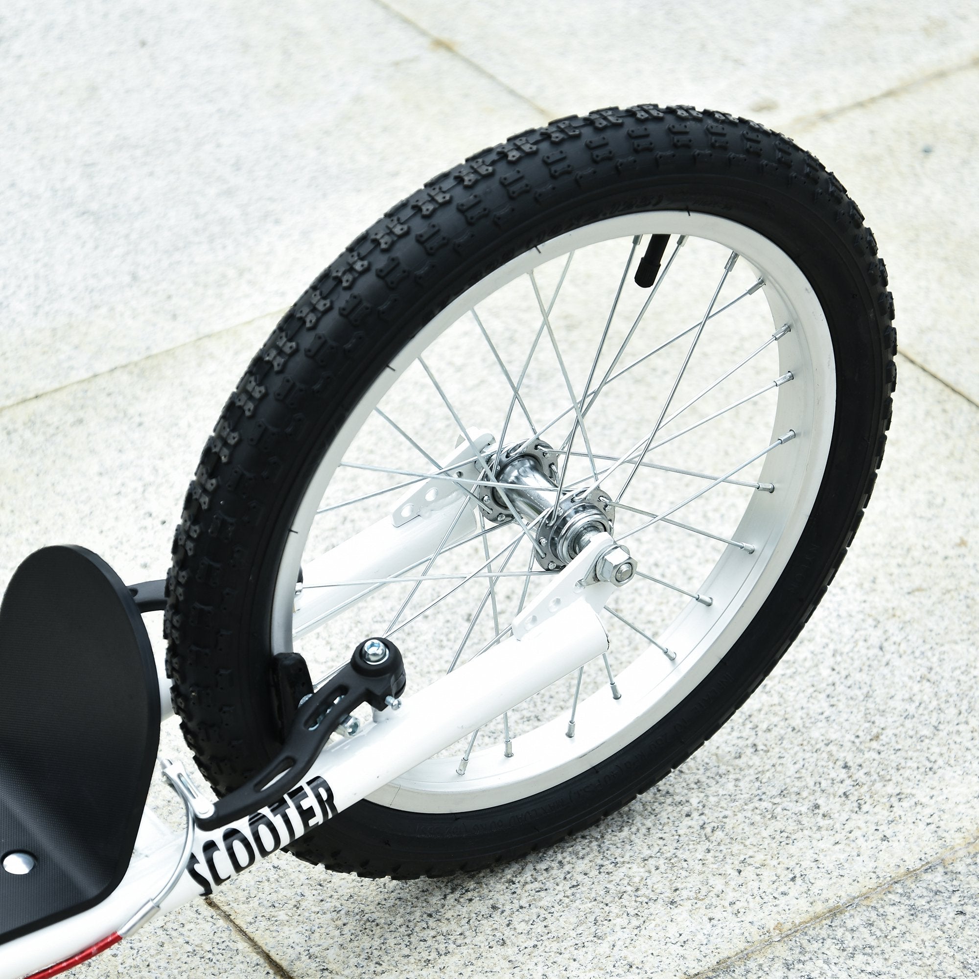 Youth Scooter Street Kick Scooter for Teens Kids Ride on Toy w/ 16'' Inflatable Wheel Dual Brakes for 5+ Year Old White Scooters   at Gallery Canada