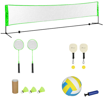 Portable Badminton Set, Pickleball Volleyball Net with 3 Shuttlecocks, 4 Rackets, for Indoor Outdoor, Beach, Backyard Badminton   at Gallery Canada