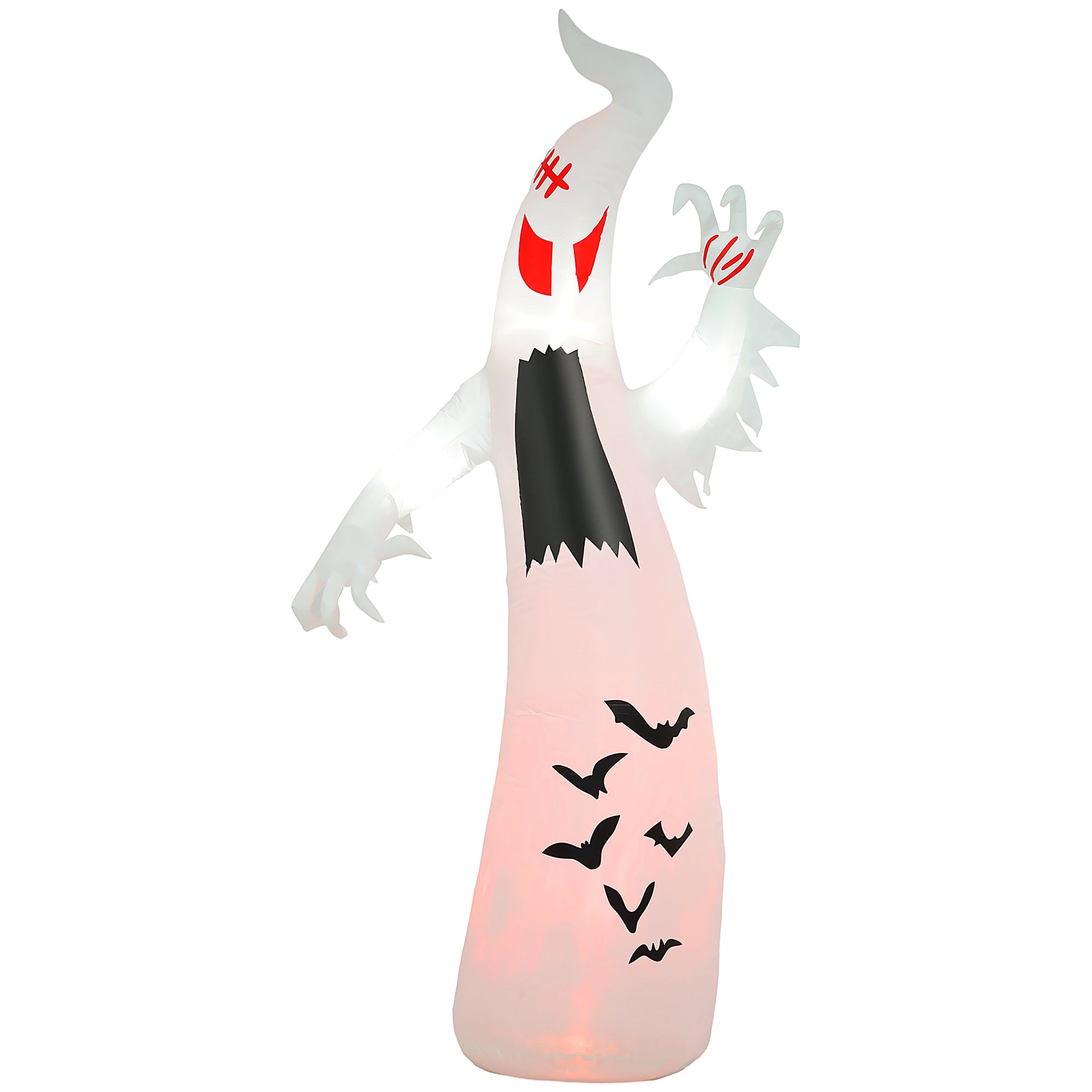 8ft Inflatable Halloween Spooky Ghost with Bat Patterns, Outdoor Blow-Up Decoration, LED Garden Display Halloween Decorations   at Gallery Canada