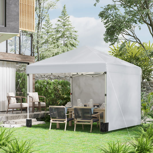 10' x 10' Pop Up Canopy with Sidewalls, Roller Bag, Height Adjustable Instant Tent for Outdoor Garden Patio, Light Grey Pop Up Canopies at Gallery Canada