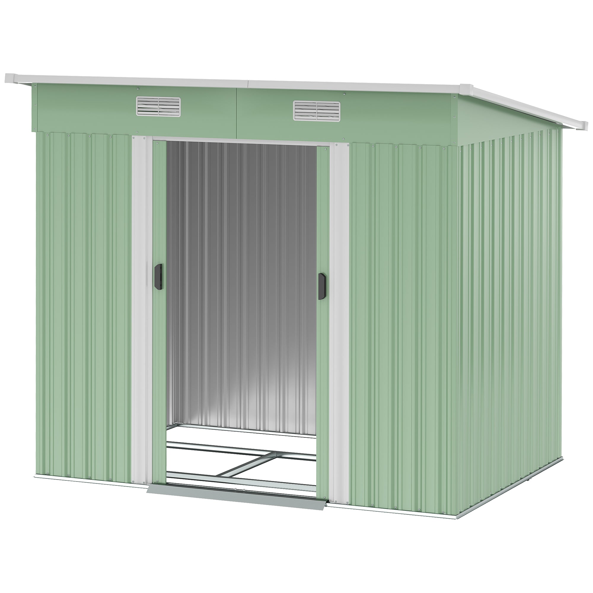 7'x 4' Metal Patio Storage Shed Garden Lockable Shed Tool Utility Storage Unit, Light Green Sheds Light Green at Gallery Canada