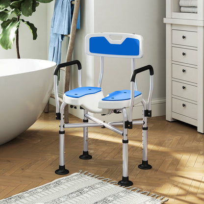 Upgraded Shower Chair Non-slip Bath Chair with U-shaped Shower Seat and Crossing Bars, Dark Blue Bath Chairs Multi Colour  at Gallery Canada