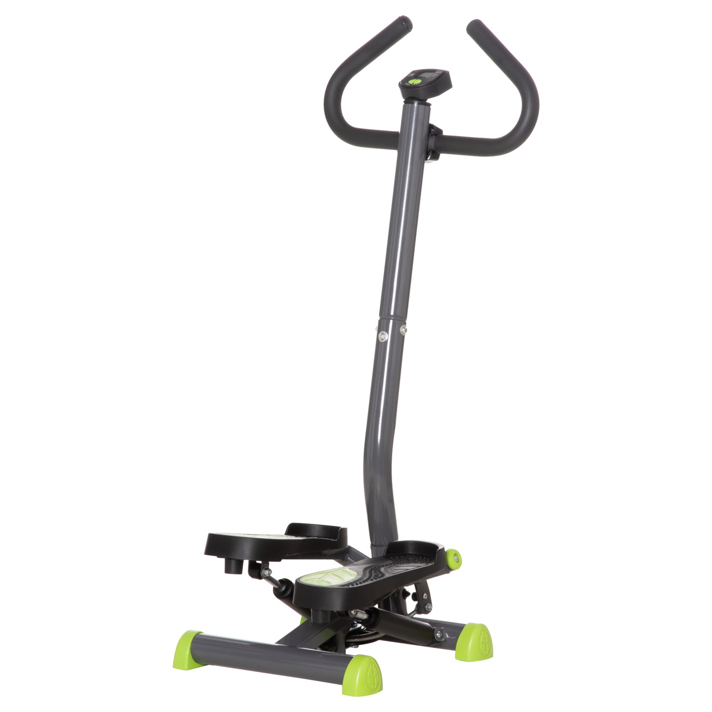 Twist Stepper Exercise Machine with Adjustable Height and Resistance, LCD Screen - Grey &; Green Aerobic Equipment   at Gallery Canada