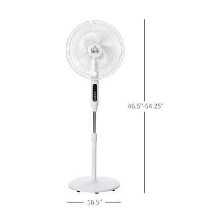 Standing Floor Fan with Remote Control, Stand Up Cooling Fan, Tall Pedestal Electric Fan for Home Bedroom, White Stand Fans White  at Gallery Canada