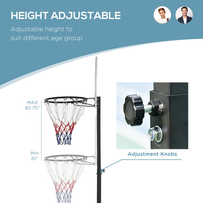 Adjustable 6.3-8.2ft Basketball Hoop System Outdoor Indoor Junior Basketball Stand Team Sport for Kids Youth W/ Wheels for Easy Removable Basketball   at Gallery Canada