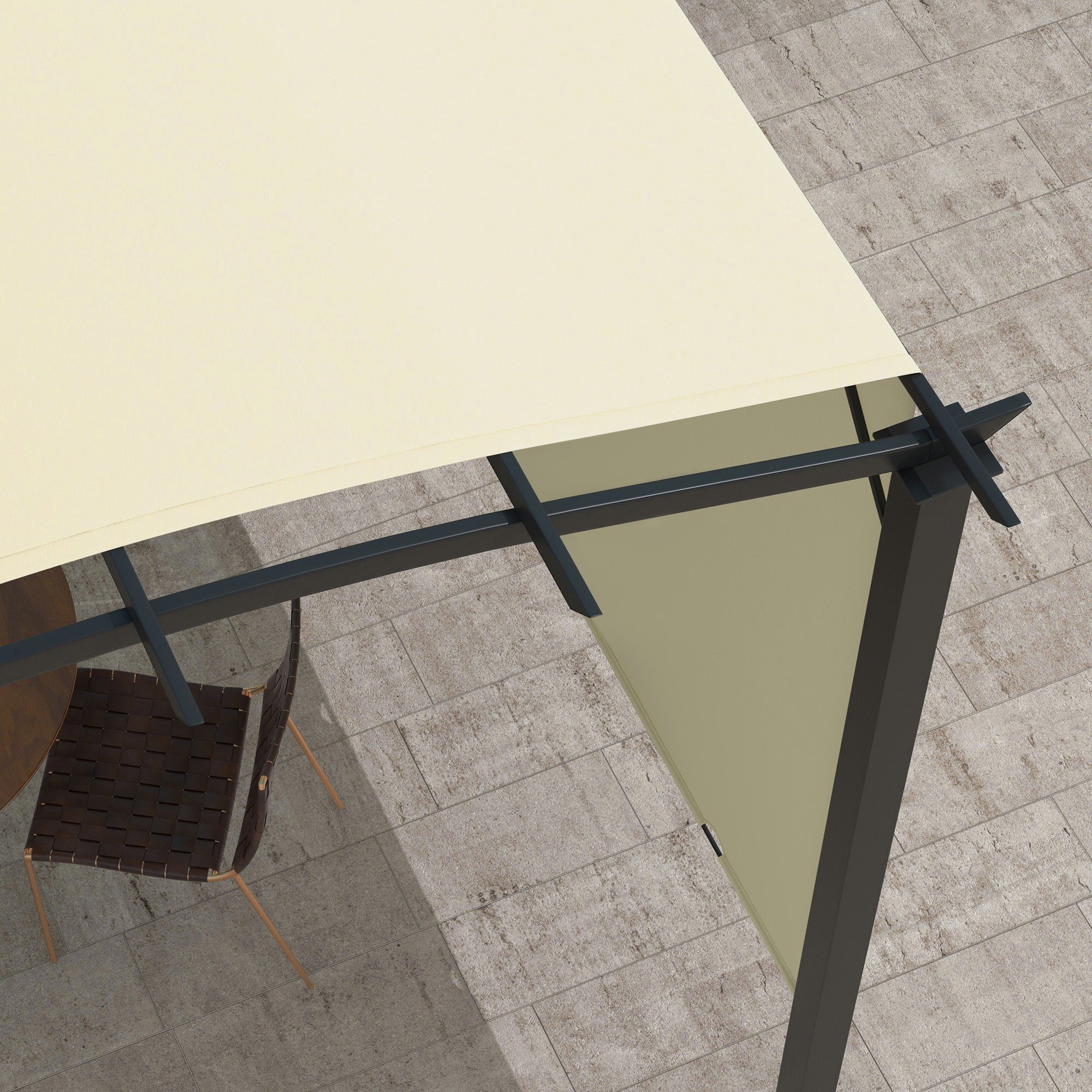 11' x 11' Retractable Pergola Canopy for Patio, Backyard, Beige Pergolas at Gallery Canada