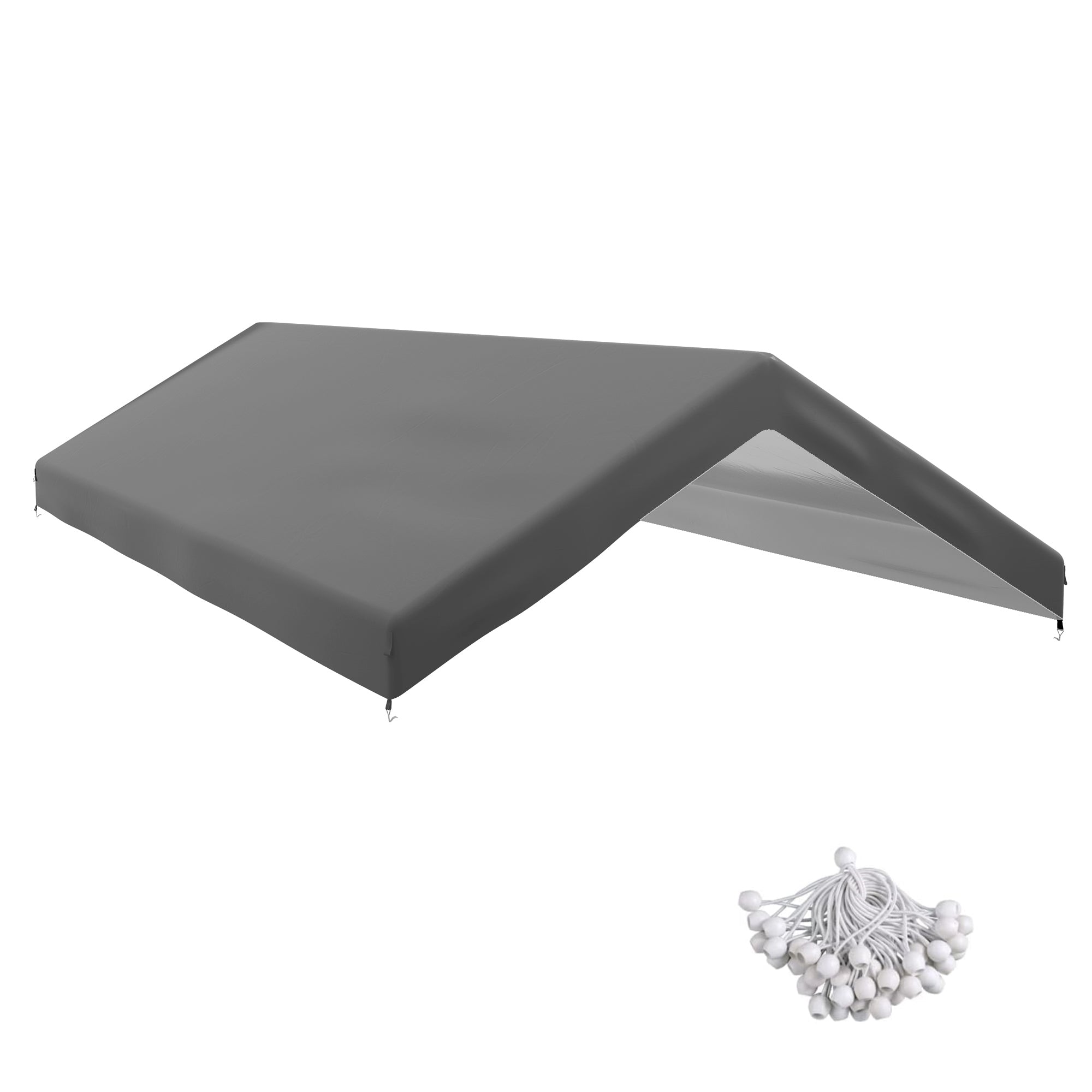 10 x 20ft Carport Replacement Canopy, UV Resistant Garage Car Cover with Ball Bungee Cords, Dark Grey Gazebo Canopy Replacement at Gallery Canada