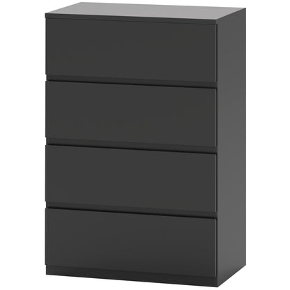 4 Drawer Chest Storage Cupboard Freestanding Drawer Unit, Black Storage Cabinets at Gallery Canada