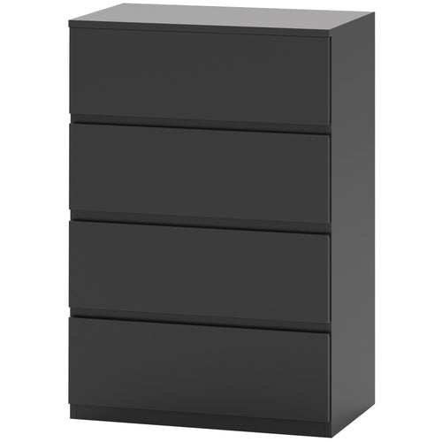 4 Drawer Chest Storage Cupboard Freestanding Drawer Unit, Black