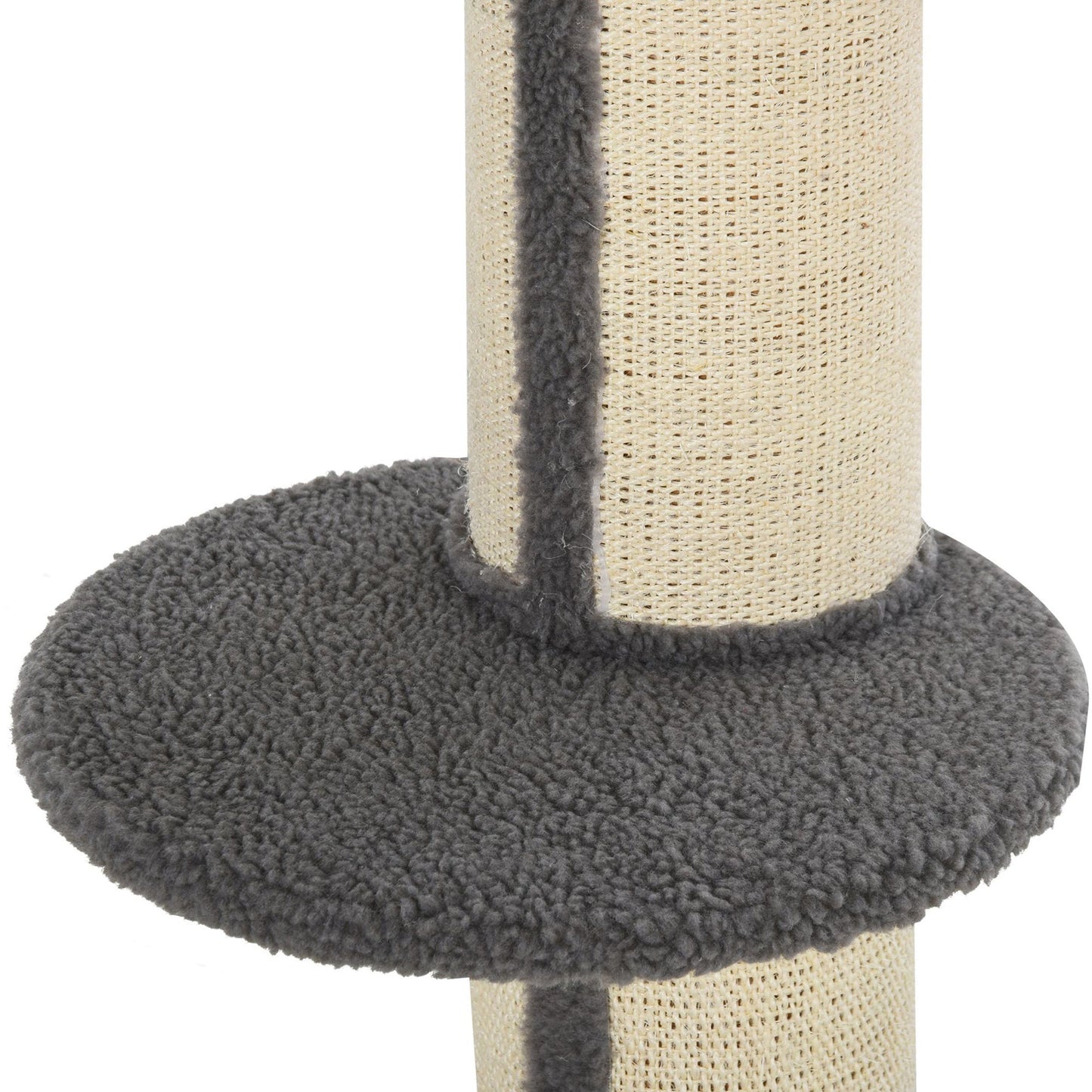 Cat Tree Kitty Tower with Sisal Mat Scratching Post, Cat Bed, Cushion, Perch, 18" x 18" x 36", Grey Cat Towers   at Gallery Canada