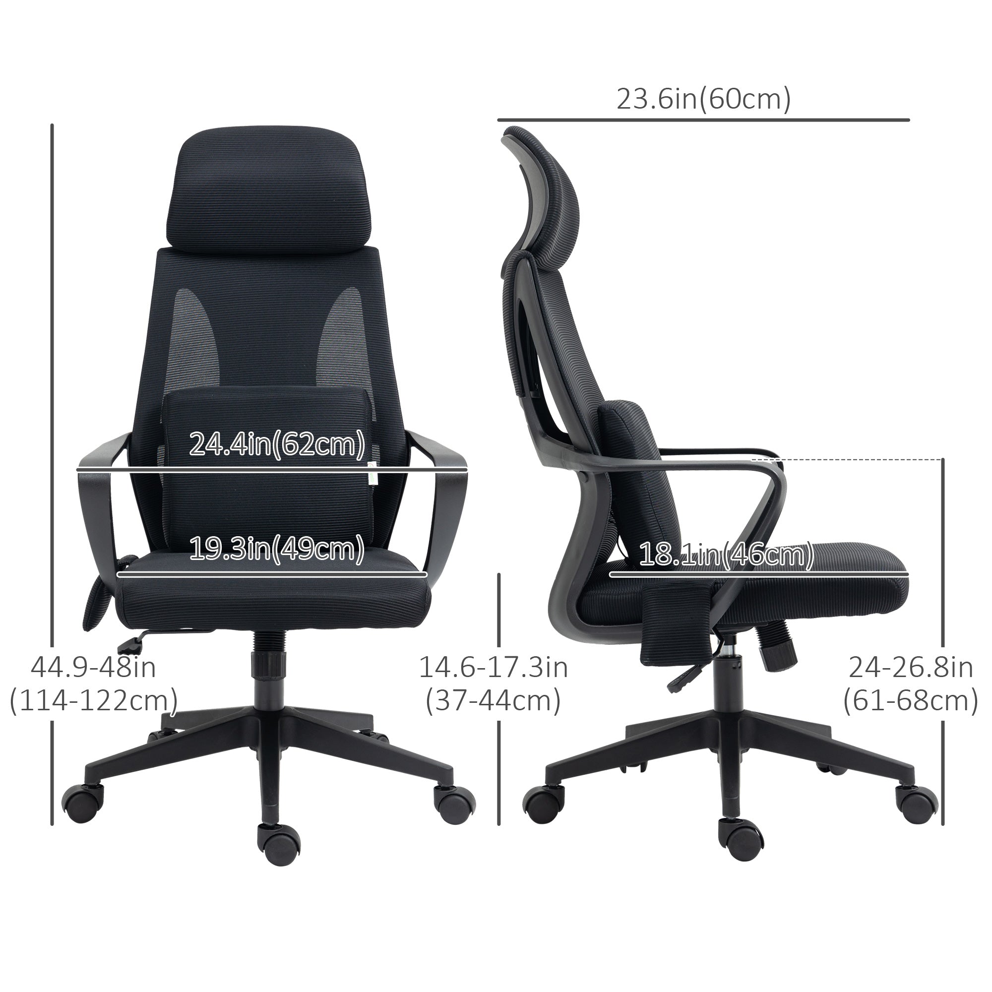 Office Chair High Back, Ergonomic Mesh Computer Chair Executive Task Chair with Massage Lumbar Support &; Headrest Rocking Massage Chairs at Gallery Canada