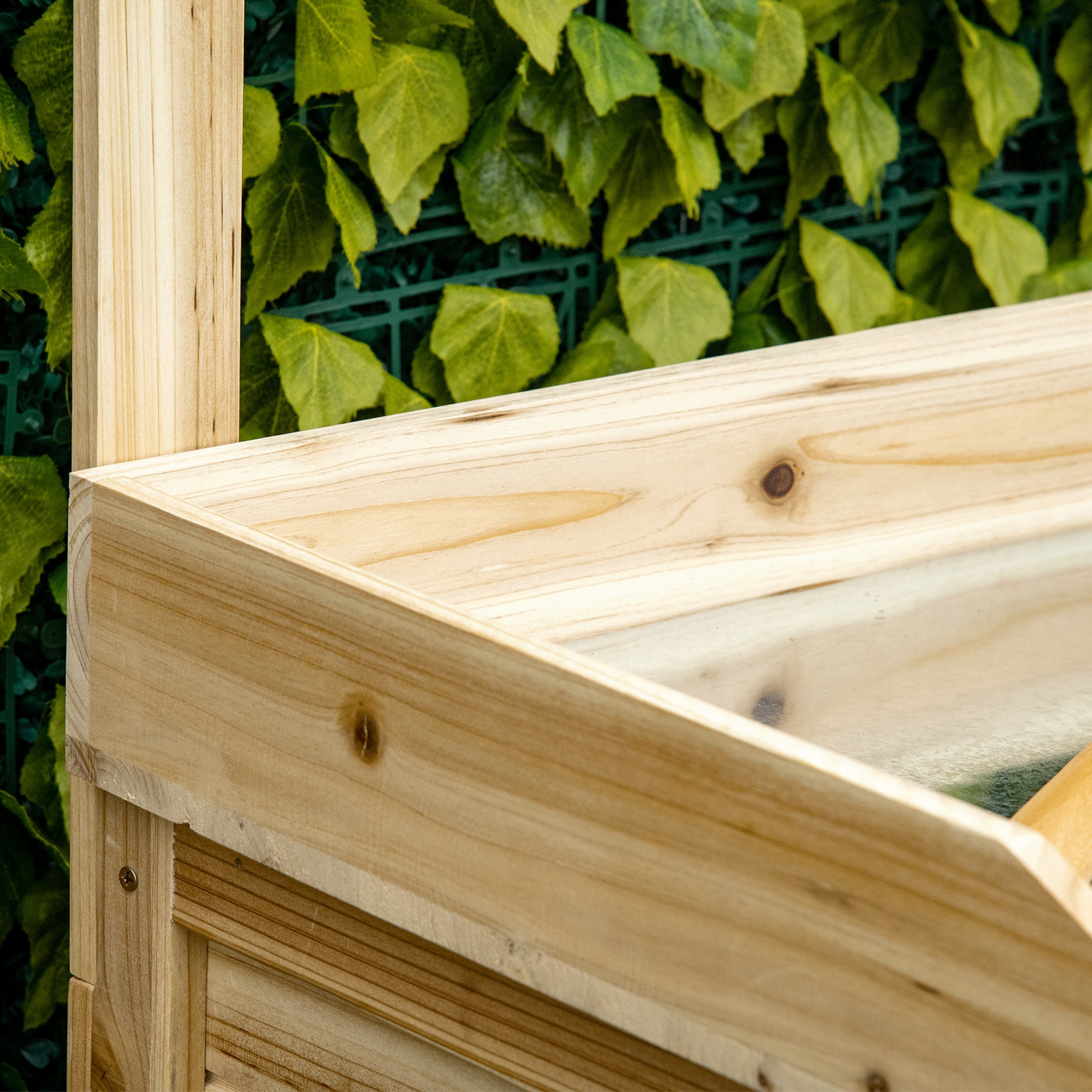 Potting Bench Table, Wooden Garden Workstation Bench with Galvanized Metal Tabletop, Storage Shelves and Hooks for Patios, Courtyards, Balcony Potting Benches & Tables at Gallery Canada