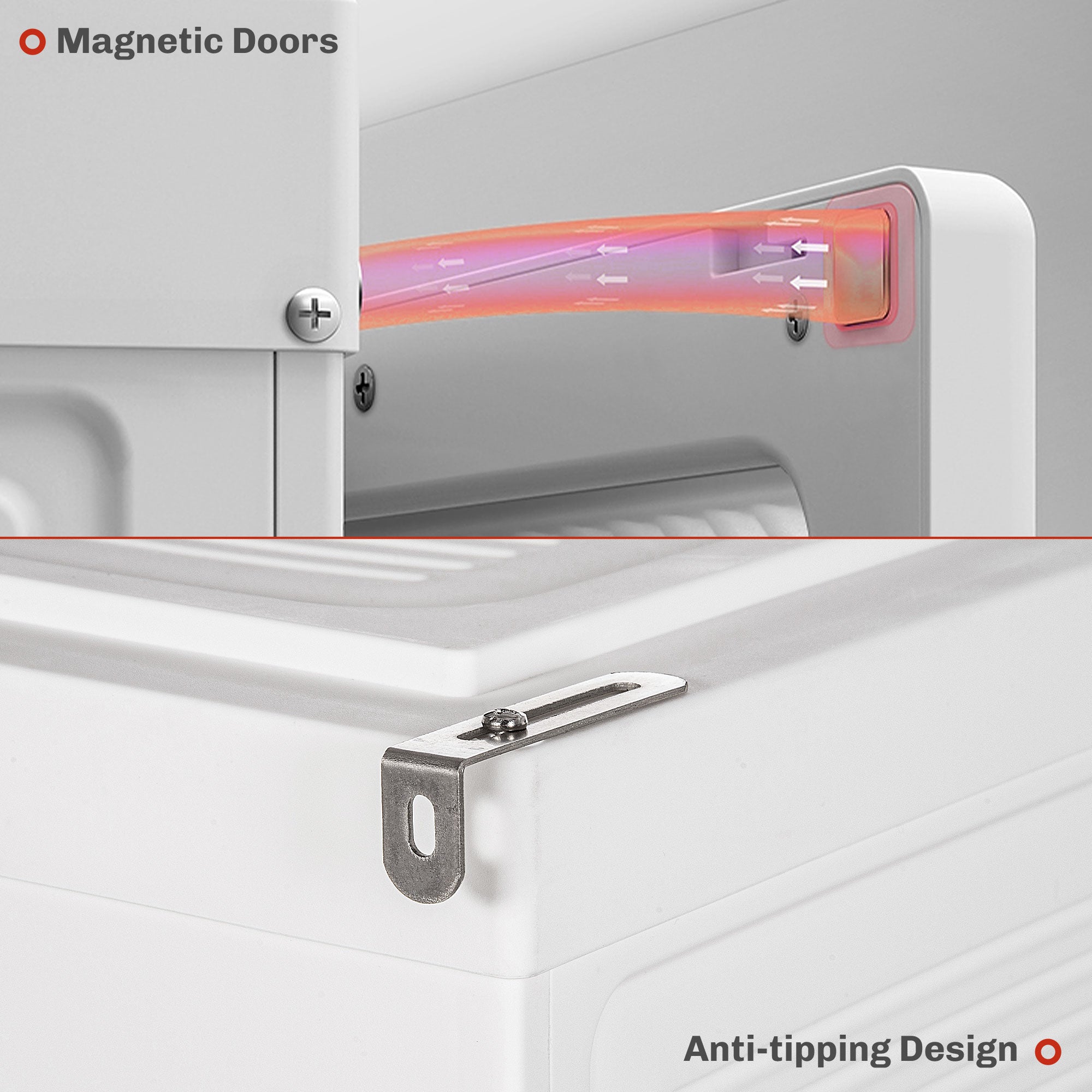 Portable Wardrobe, Foldable Clothes Storage Organzier with 8 Compartments, Magnet Doors, White Clothing Storage at Gallery Canada