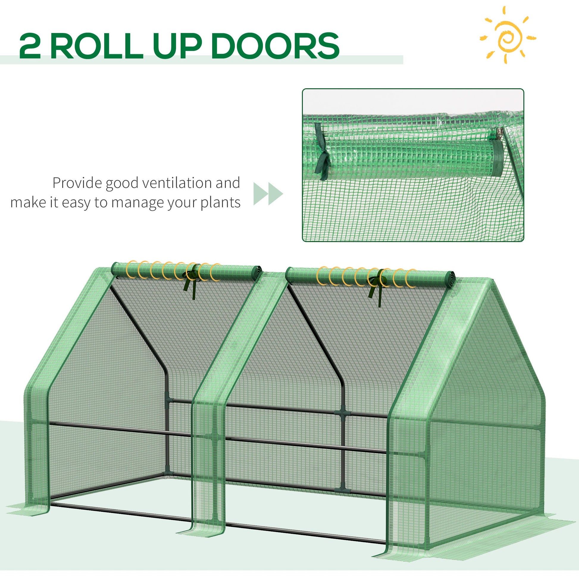 6' x 3' x 3' Portable Tunnel Greenhouse Outdoor Garden Mini with Large Zipper Doors &; Water/UV PE Cover Green Mini Greenhouses   at Gallery Canada