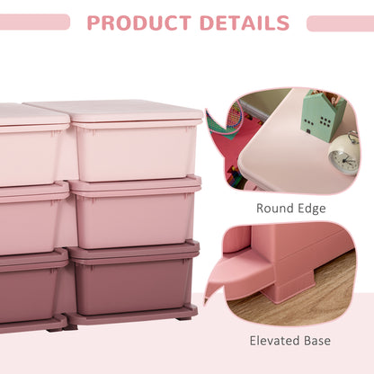 3 Tier Kids Toy Organizer and Storage Bins with 6 Plastic Drawers, Pink Baby & Kids Storage   at Gallery Canada