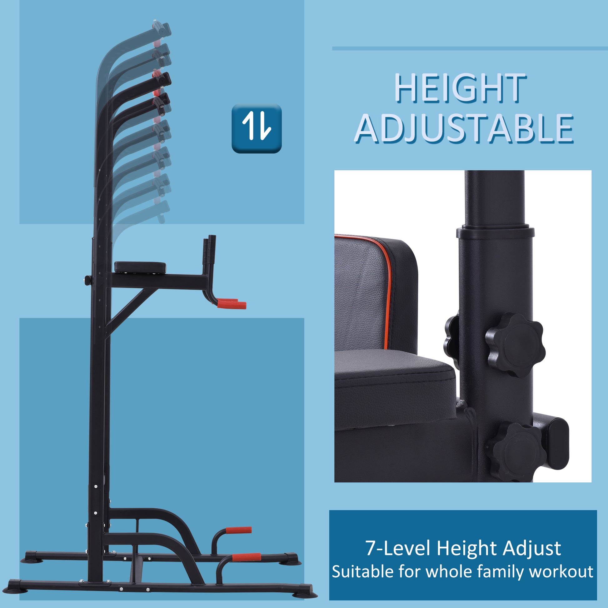 Adjustable Power Tower with Pull up and Dip Bar for Home Gym Workout Power Towers   at Gallery Canada