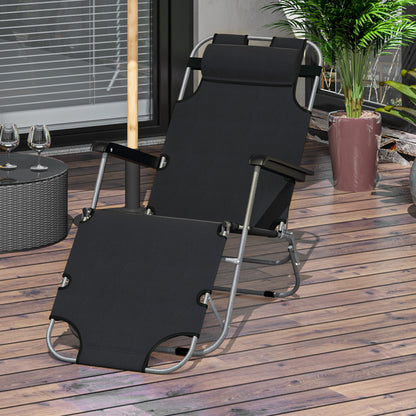 Adjustable Zero Gravity Recliner with Headrest and Storage Pocket, Black Lounger Chairs Black  at Gallery Canada