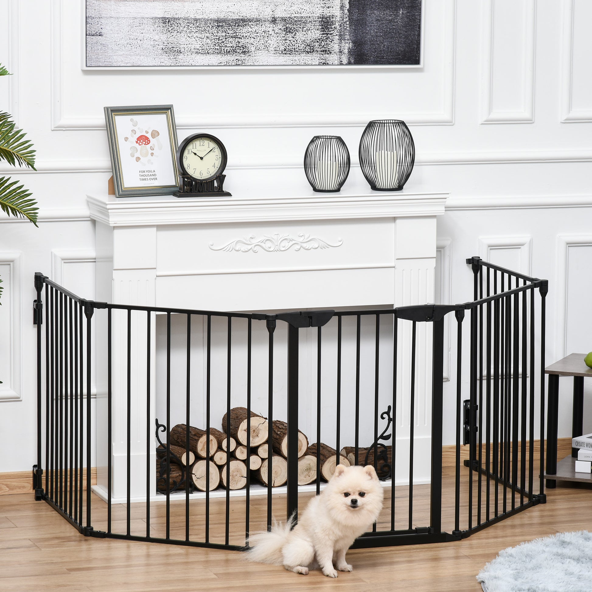 Foldable Dog Playpen Indoor for Small Medium Dogs with Door, for Stairway, Doorway, Hallway, Black Houses, Kennels & Pens Black  at Gallery Canada