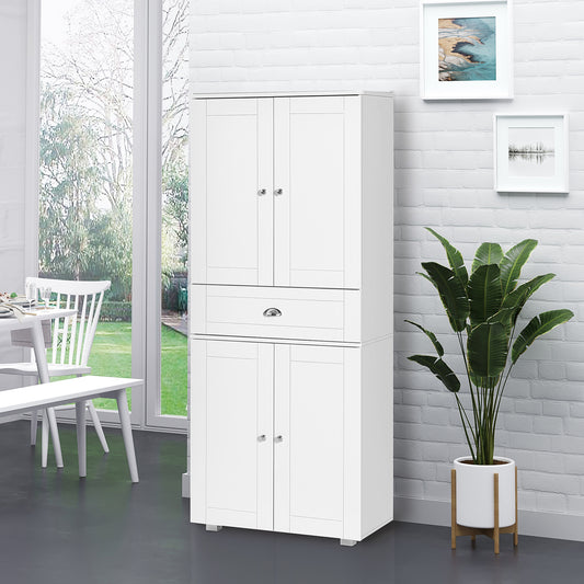 72" Kitchen Pantry Cabinet, Modern Kitchen Pantry Storage Cabinet with 4 Doors and 3 Adjustable Shelves, White Kitchen Pantry Cabinets   at Gallery Canada