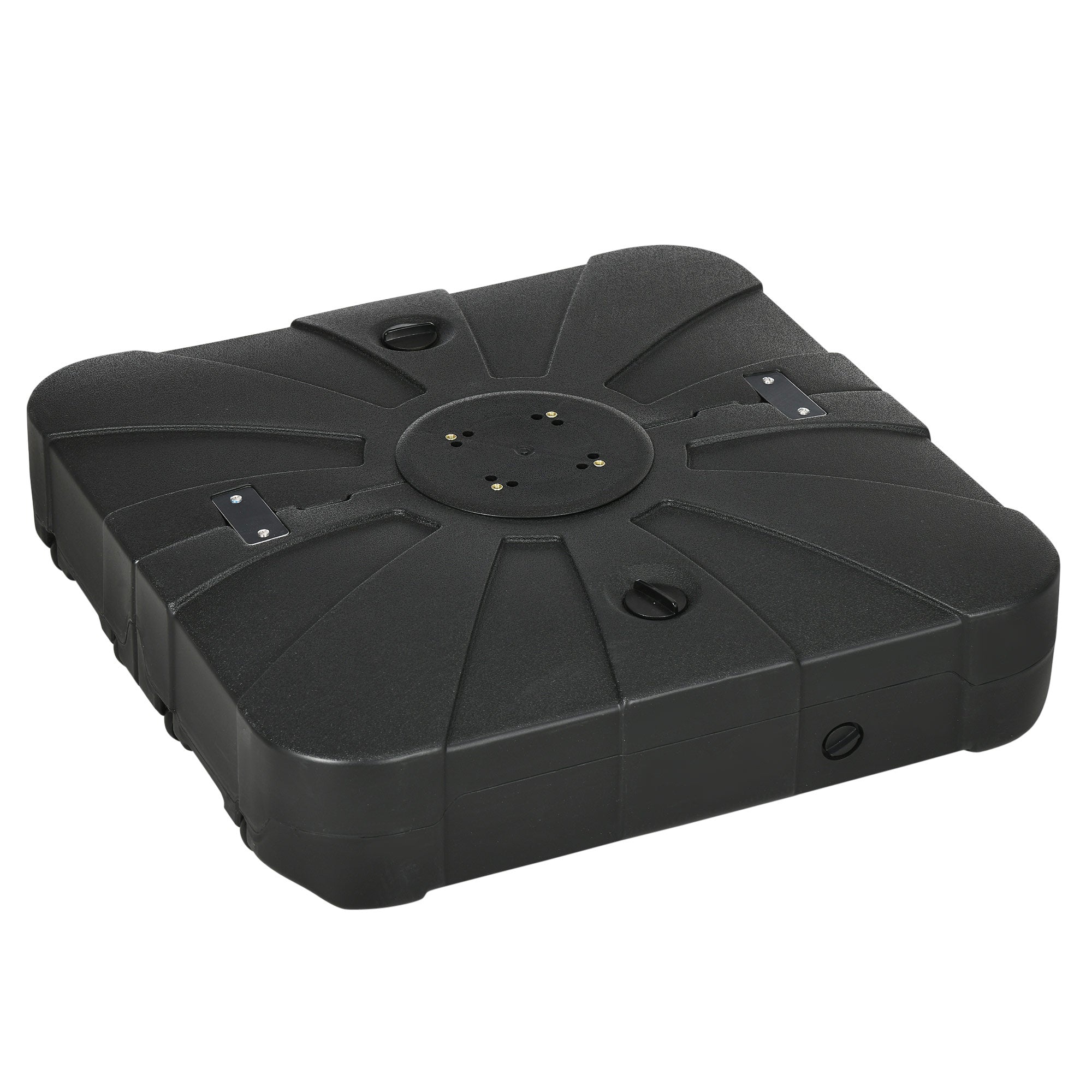 Fillable Cantilever Patio Umbrella Base with Wheels, Heavy-duty Offset Umbrella Weights with Spouts and Cross Base, 285lbs Sand or 220lbs Water Filled, Black Umbrella Bases Black at Gallery Canada