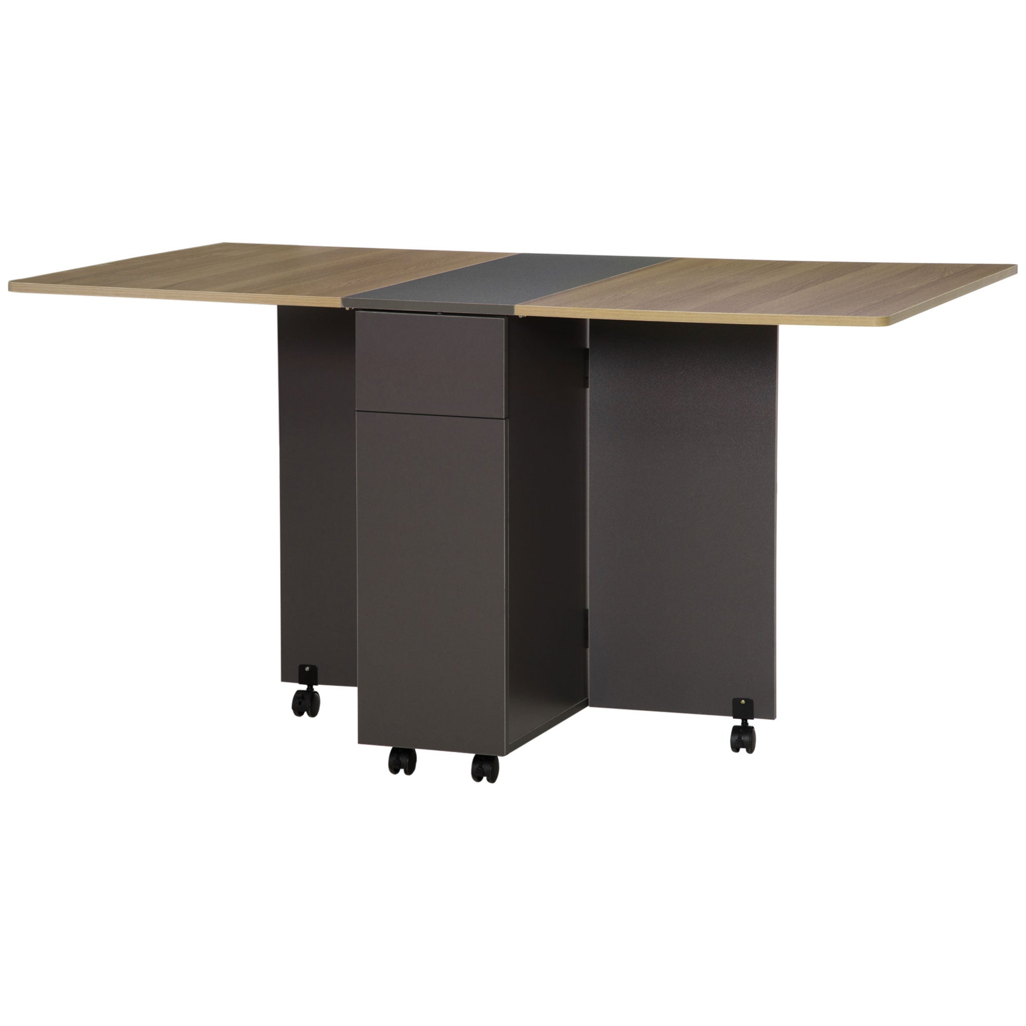 Extendable Dining Table, Drop Leaf Table with 2 Drawers and Storage Cabinet, Folding Dining Table with 6 Wheels Bar Tables & Dining Tables at Gallery Canada