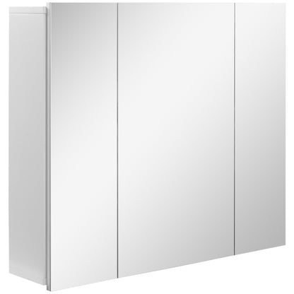 Wall Mounted Mirror Cabinet, Bathroom Medicine Cabinet with Mirror, 3 Doors and Adjustable Shelves, White Mirror Medicine Cabinets White  at Gallery Canada