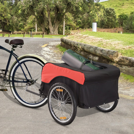 Bike Cargo Trailer Bicycle Luggage Carrier Cart with Cover Black Red Bike Cargo Trailers Red and Black  at Gallery Canada