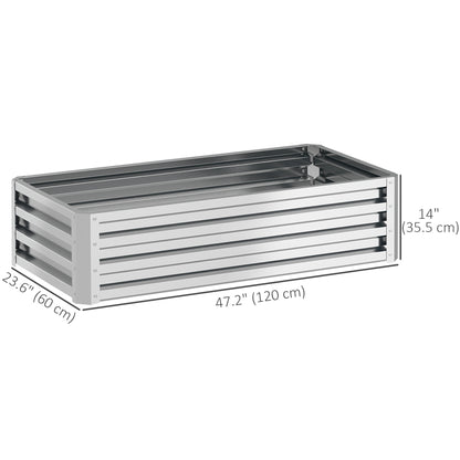 Galvanized Raised Garden Bed, Outdoor Planter Box for Vegetables, Flowers, Herbs, 4' x 2' x 1', Silver Raised Garden Beds at Gallery Canada