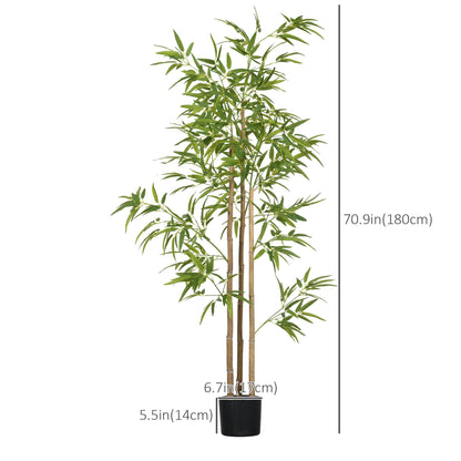 Set of 2 6ft Artificial Tree, Indoor Fake Bamboo with Pot, for Home Office Living Room Decor Artificial Trees   at Gallery Canada