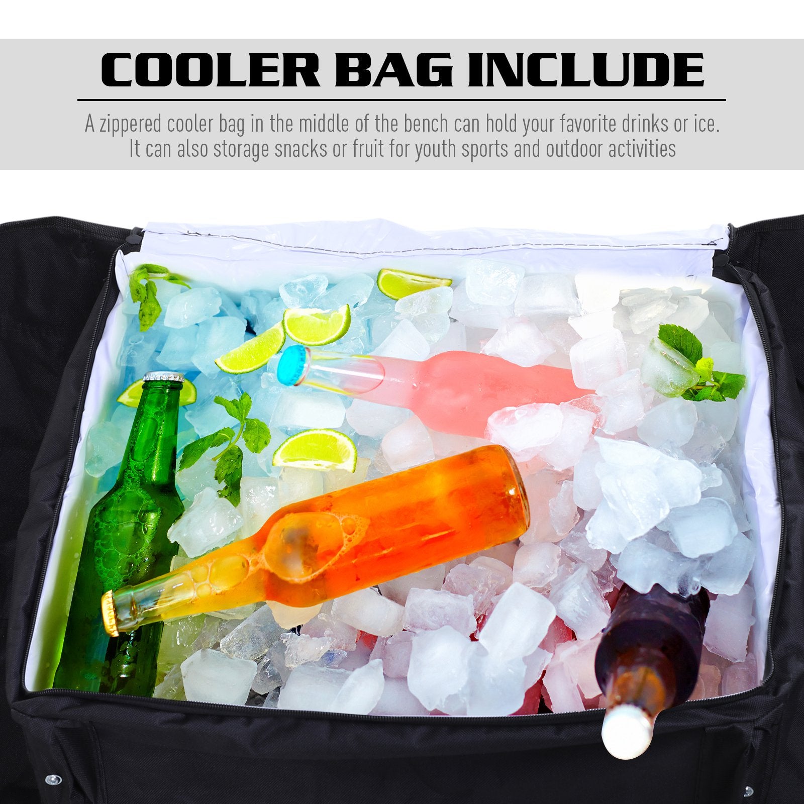 6-Person Folding Camping Bench Chair Sport Seat Folding Cooler Bag w/ Carrying Case Picnic Tables & Camping Chairs at Gallery Canada