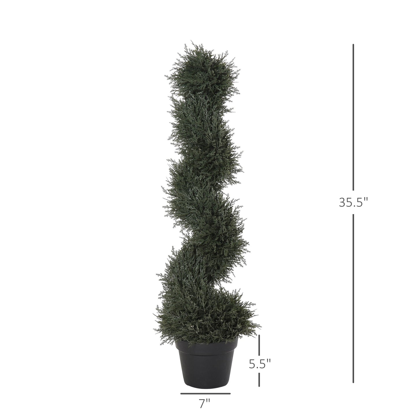 35.5" Topiary Trees Artificial Faux Fakes Spiral Plant Green Cedar Tree Indoor Outdoor Decor with Nursery Pot Artificial Trees   at Gallery Canada