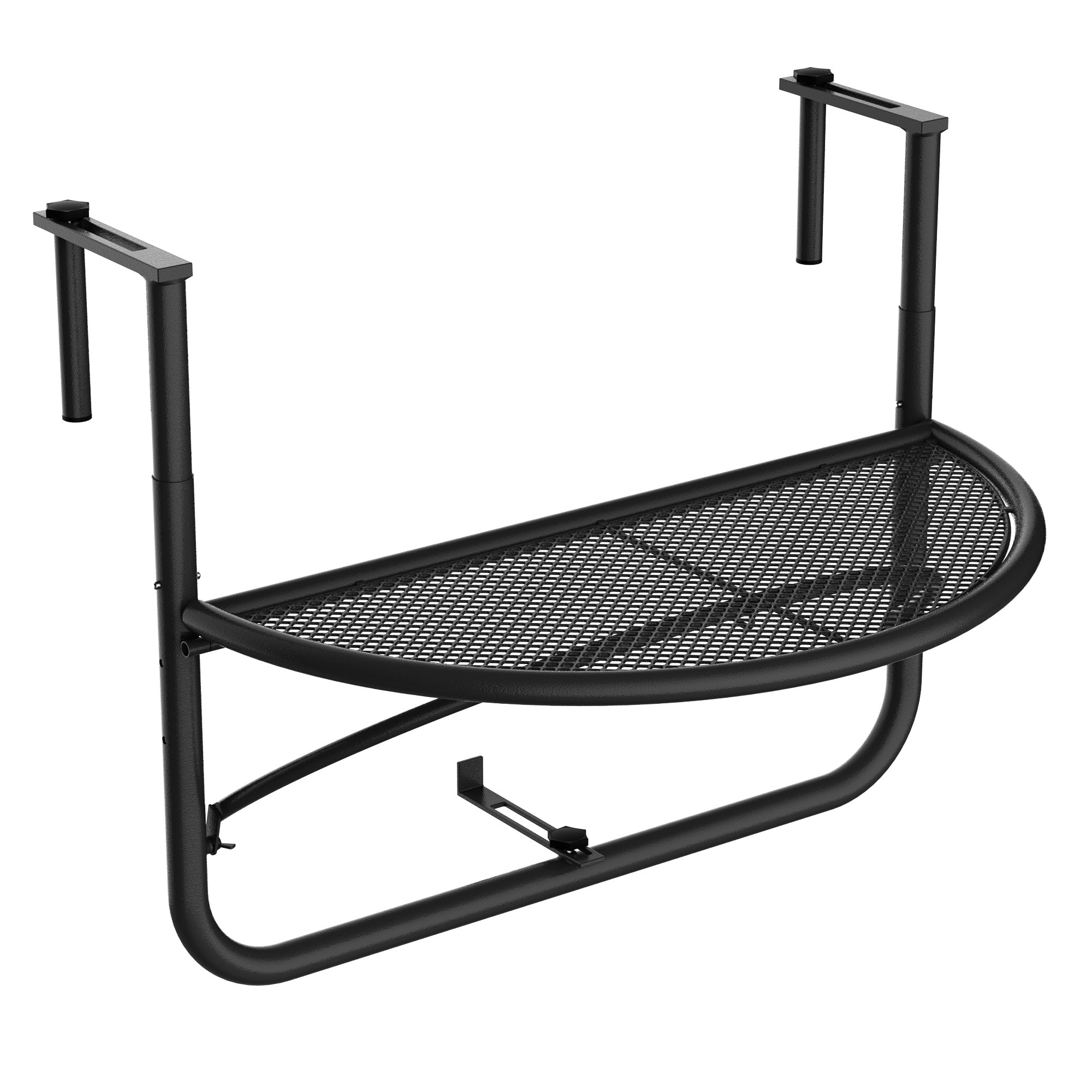 Adjustable Balcony Hanging Rail Table Metal Mounting Mini Wall Desk Storage Rack Outdoor Flower Stand, Black Balcony Table Hanging at Gallery Canada