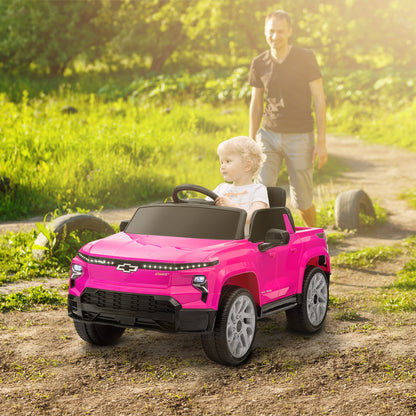 12V CHEVROLET SILVERADO EV RST Licensed Kids Car w/ Remote, Spring Suspension, Soft Start, Training Wheels, Pink Electric Toy Cars Pink  at Gallery Canada