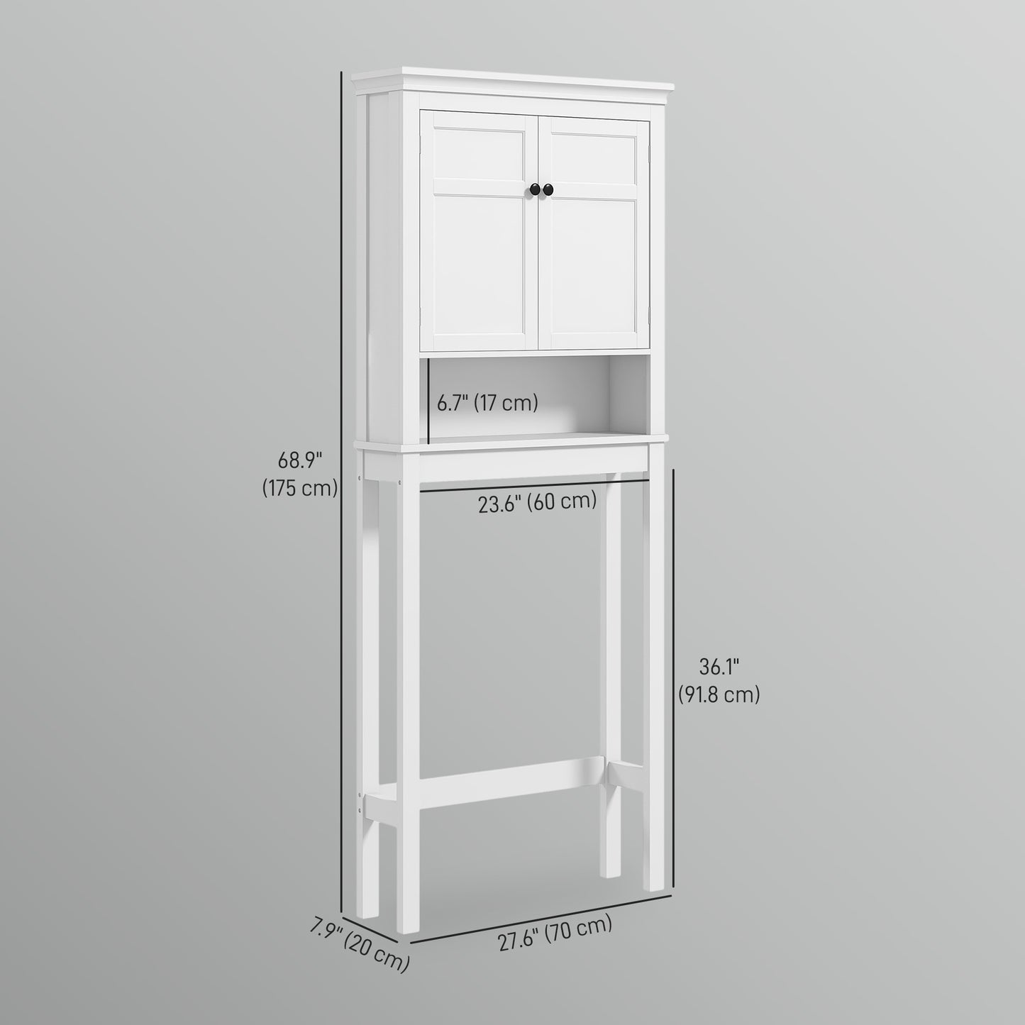 3-Tier Over Toilet Storage Unit Washing Machine Cabinet Dryer Cabinet with Adjustable Shelf for Bathroom, Laundry Bathroom Cabinets   at Gallery Canada