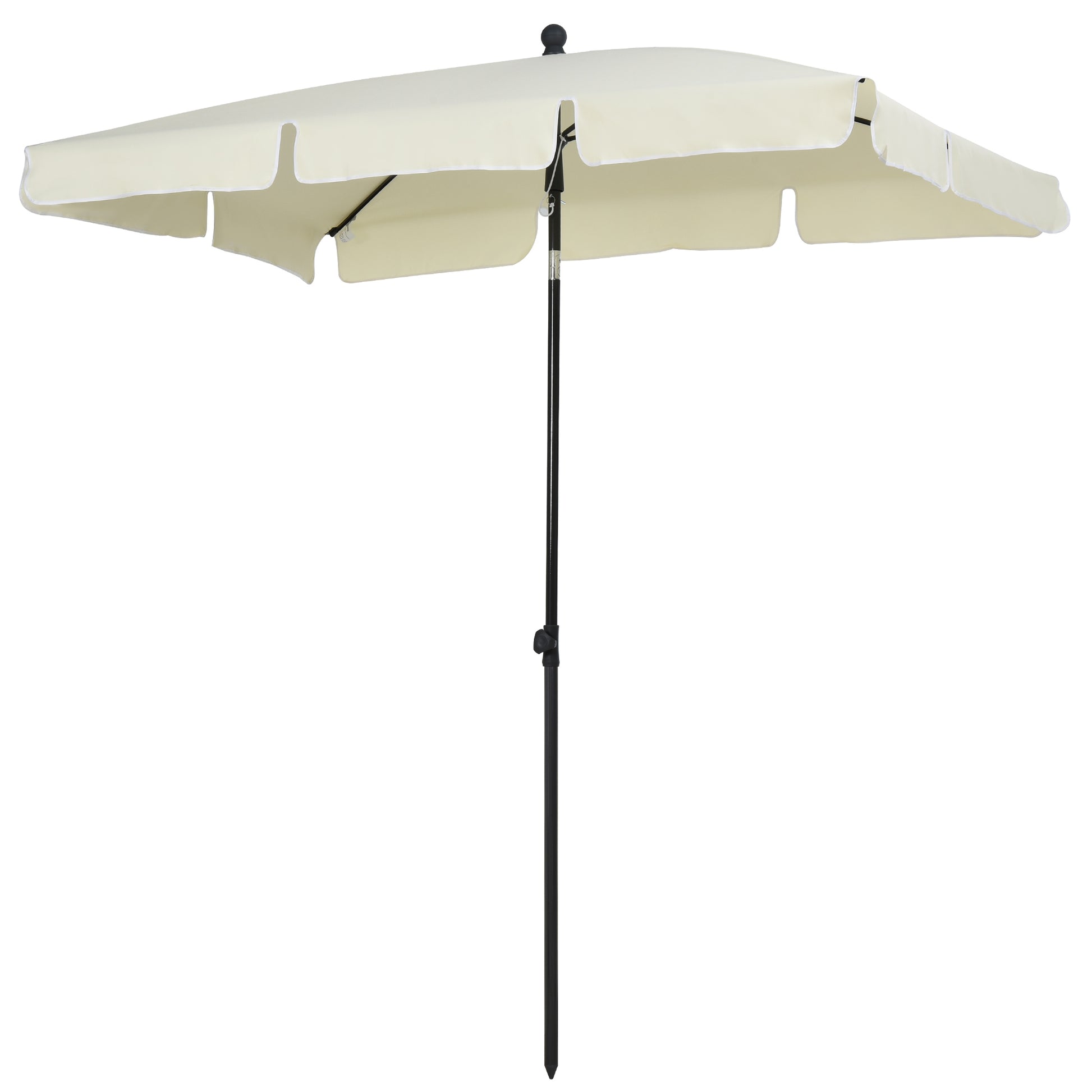 6.5x4ft Rectangle Patio Umbrella Aluminum Tilt Adjustable Garden Parasol Sun Shade Outdoor Canopy Cream White Sun Umbrellas at Gallery Canada