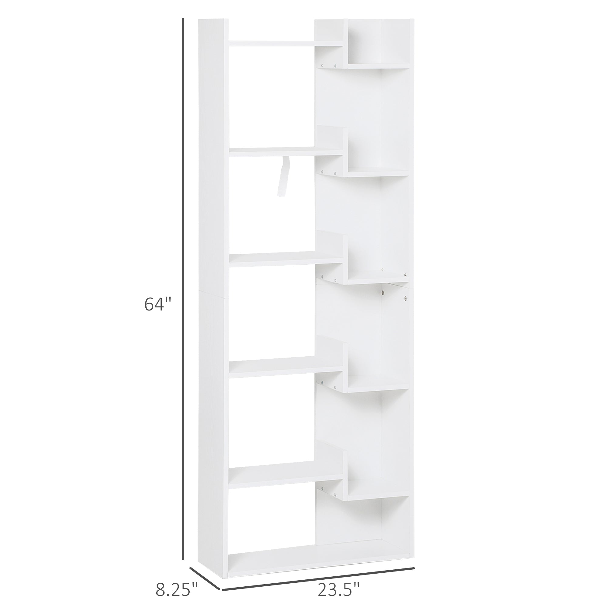 6-Tier Tall Bookshelf, Modern bookcase, Floor Standing Shelving, Display Rack for Living Room, Home Office, White Display Bookshelves White  at Gallery Canada