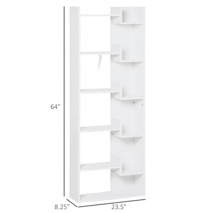 6-Tier Tall Bookshelf, Modern bookcase, Floor Standing Shelving, Display Rack for Living Room, Home Office, White Display Bookshelves White  at Gallery Canada