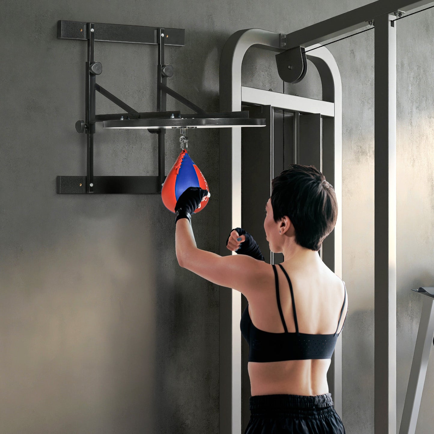 Adjustable Speed Bag Platform, Wall Mounted Speed Bag Boxing, 360° Swivel Training Equipment for Home, Gym More-Strength Training Equipment   at Gallery Canada