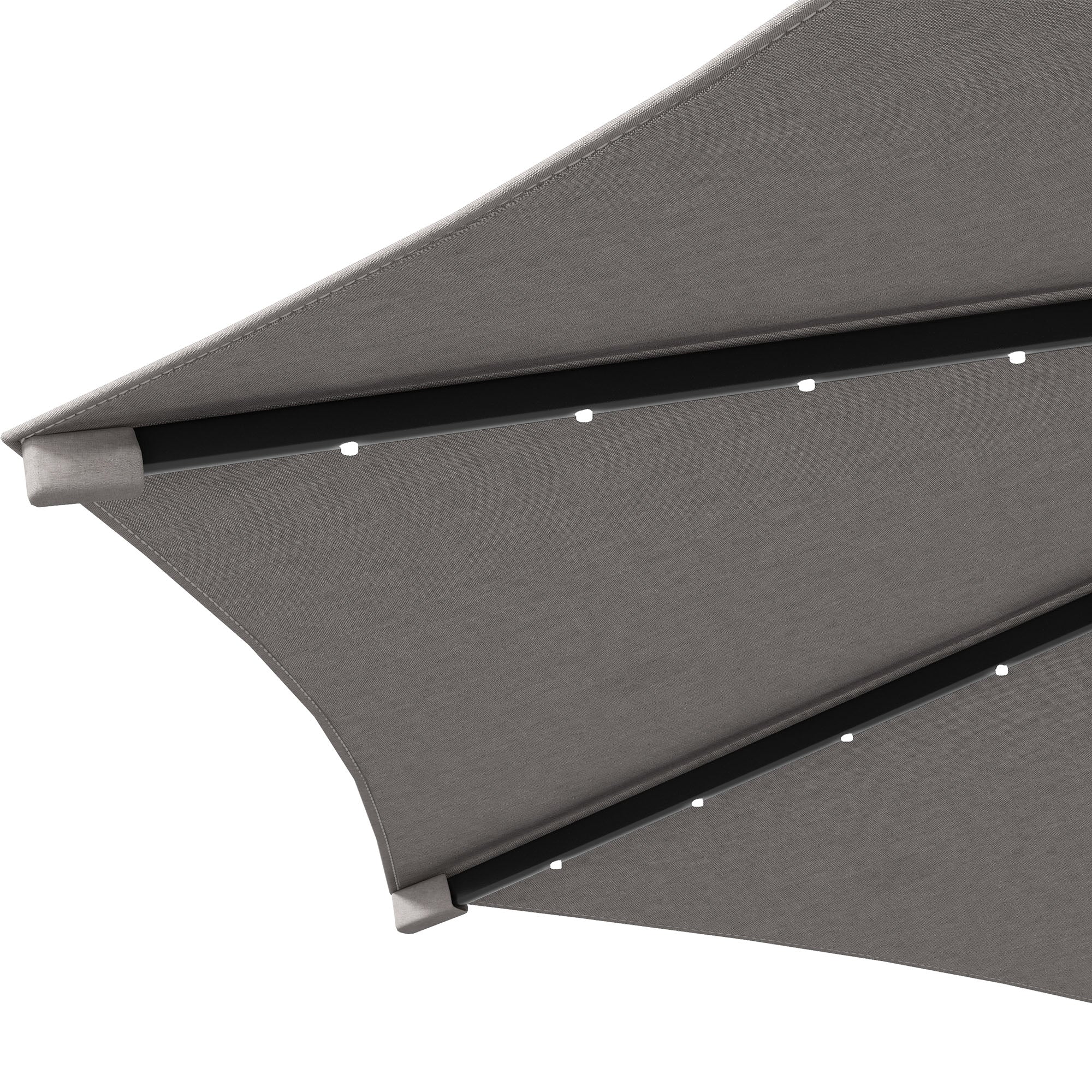 10ft Outdoor Cantilever Umbrella Banana Umbrella with Solar Lights and Adjustable Angle for Patio Backyard Light Grey Cantilever Umbrellas at Gallery Canada