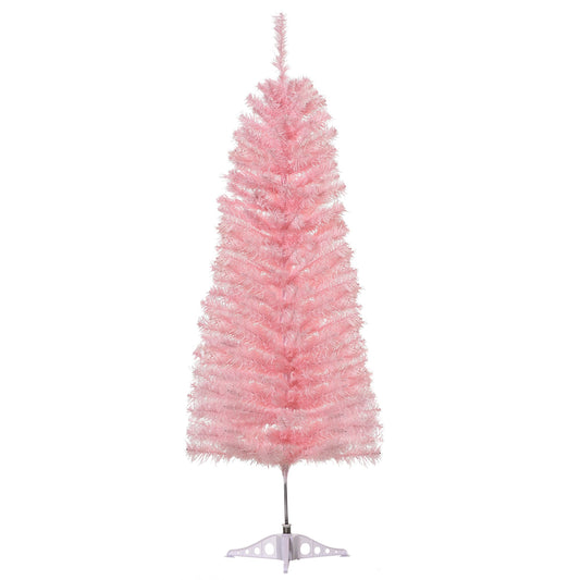 4FT Artificial Christmas Tree Holiday Xmas Holiday Pencil Tree Decoration with Automatic Open for Home Party, Pink - Gallery Canada
