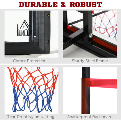 Wall Mounted Basketball Hoop, Backboard and Rim Combo, with 43'' x 30'' Shatter Proof Backboard, Durable Bracket and Net, for Indoor and Outdoor Basketball   at Gallery Canada