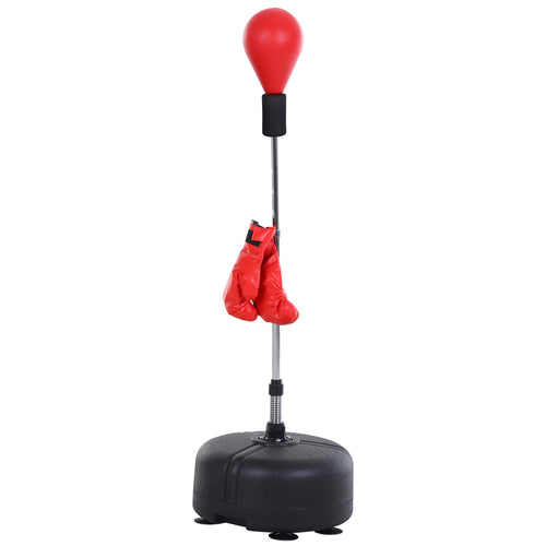 Adjustable Height Free Standing Boxing Bag Set with 6 Suction Cups and Boxing Gloves, for Exercise Training