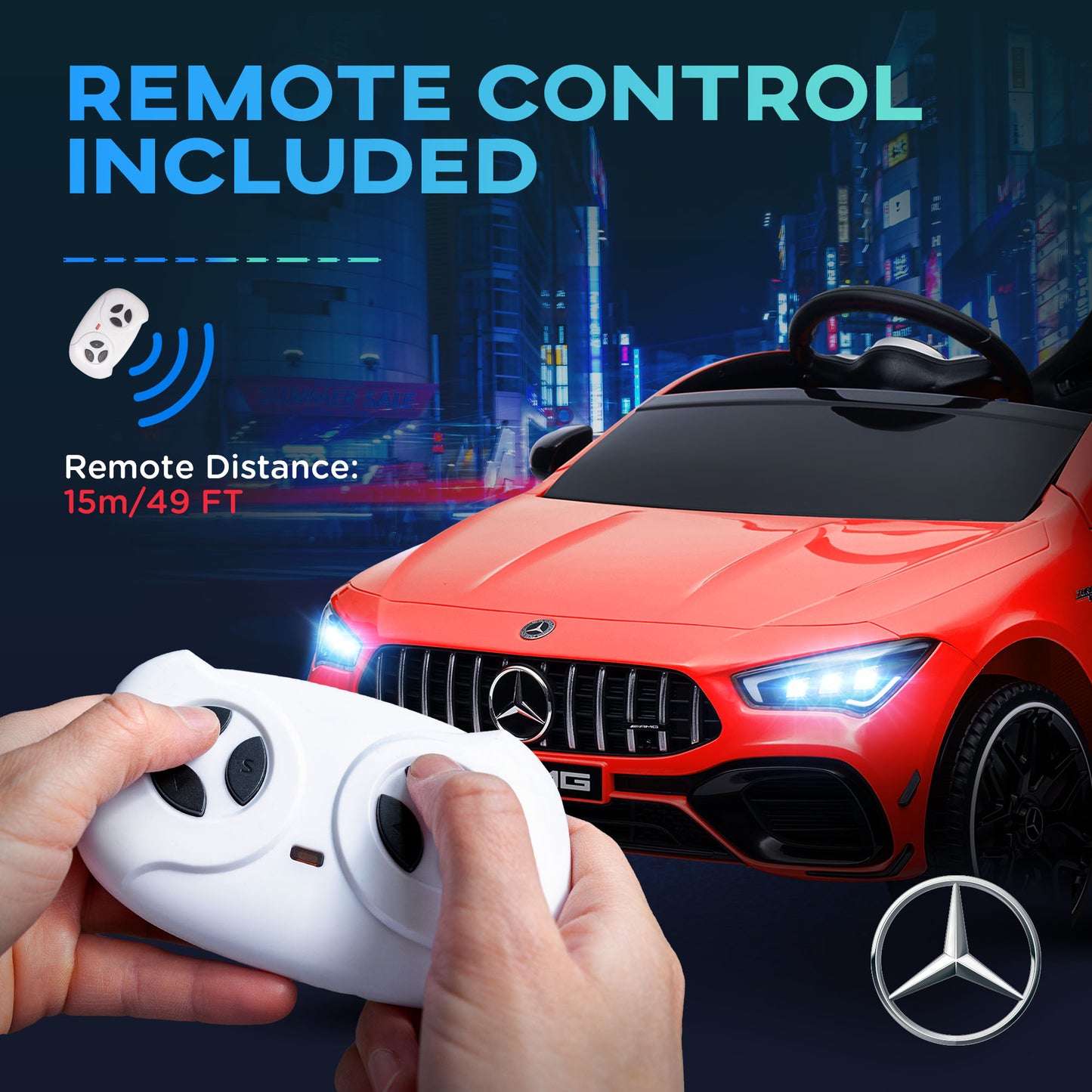 Mercedes-AMG Licensed 12V Ride on Car, Kids Electric Car with Remote Control, Spring Suspension, LED Lights, Red Electric Toy Cars   at Gallery Canada