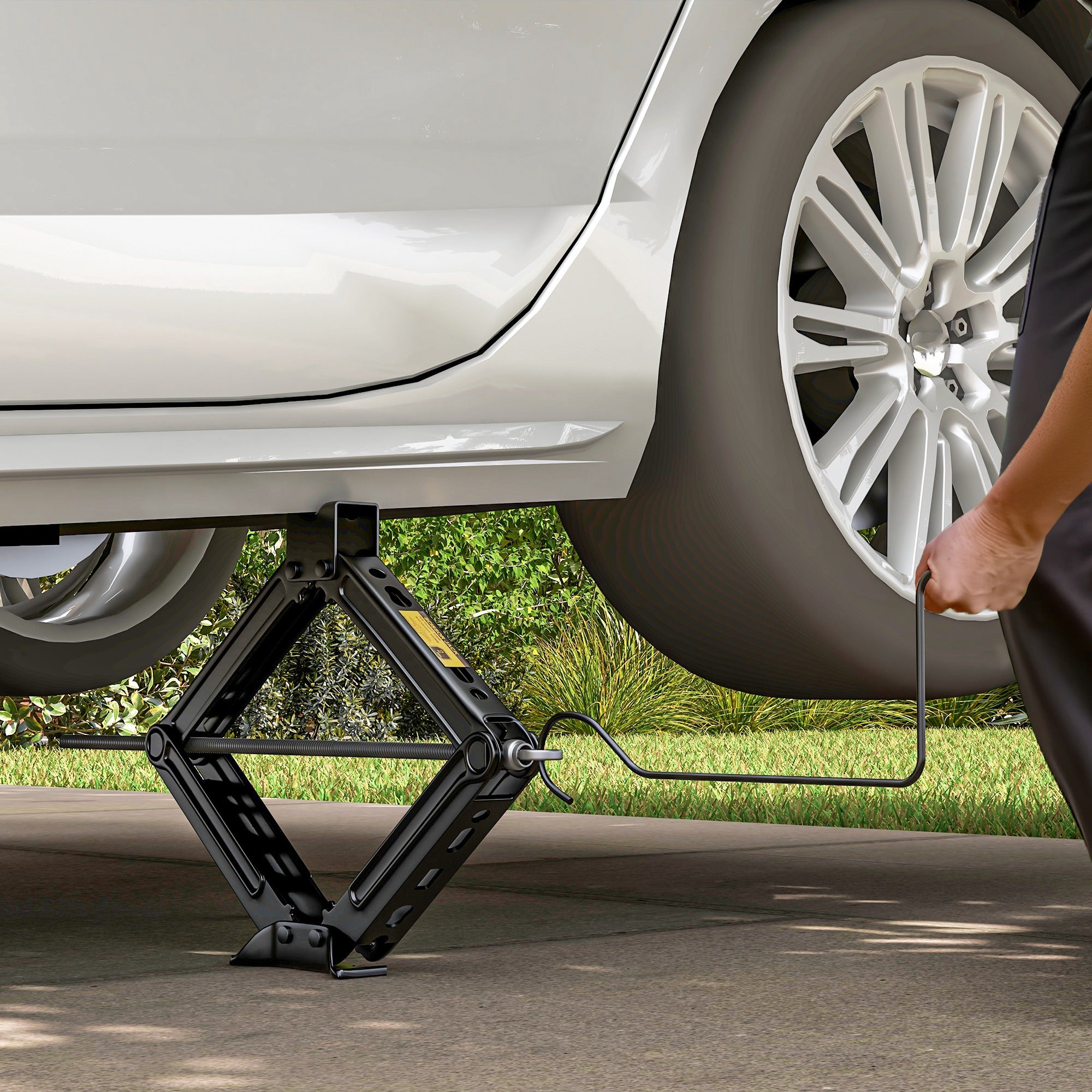 Steel Car Jack, Portable Scissor Jack, 2 Ton (4400 lbs) Capacity for Auto Sedan SUV MPV Tire Changes &; Repairs, Black Automotive at Gallery Canada