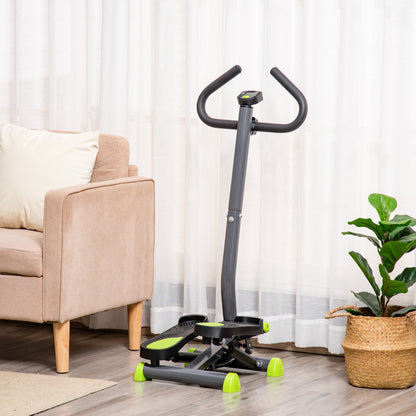 Twist Stepper Exercise Machine with Adjustable Height and Resistance, LCD Screen - Grey &; Green Aerobic Equipment Multi Colour  at Gallery Canada