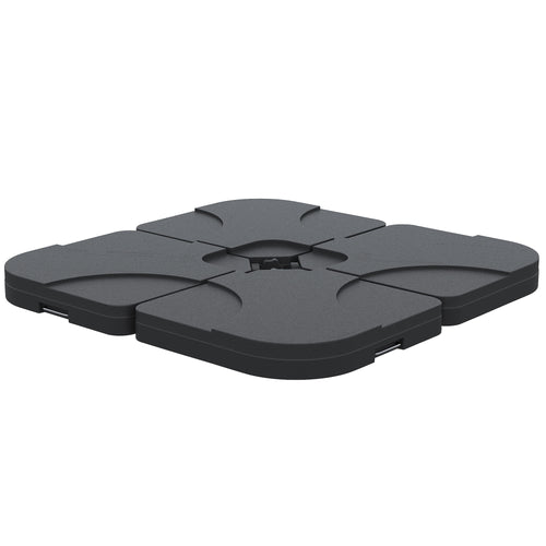 4pc Portable Umbrella Base Weights Garden Parasol Base Outdoor Patio Umbrella Stand Holder Weights, Black