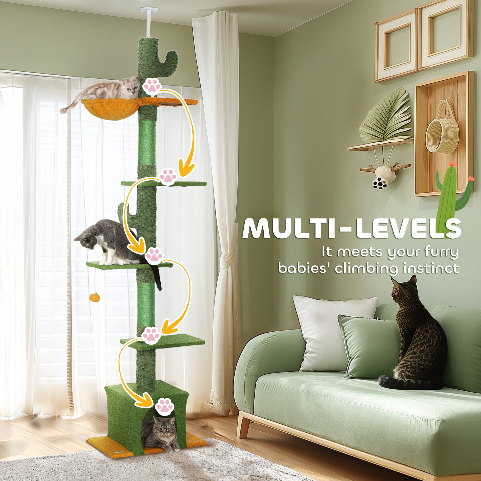 Floor to Ceiling Cat TreeTower with 90.5