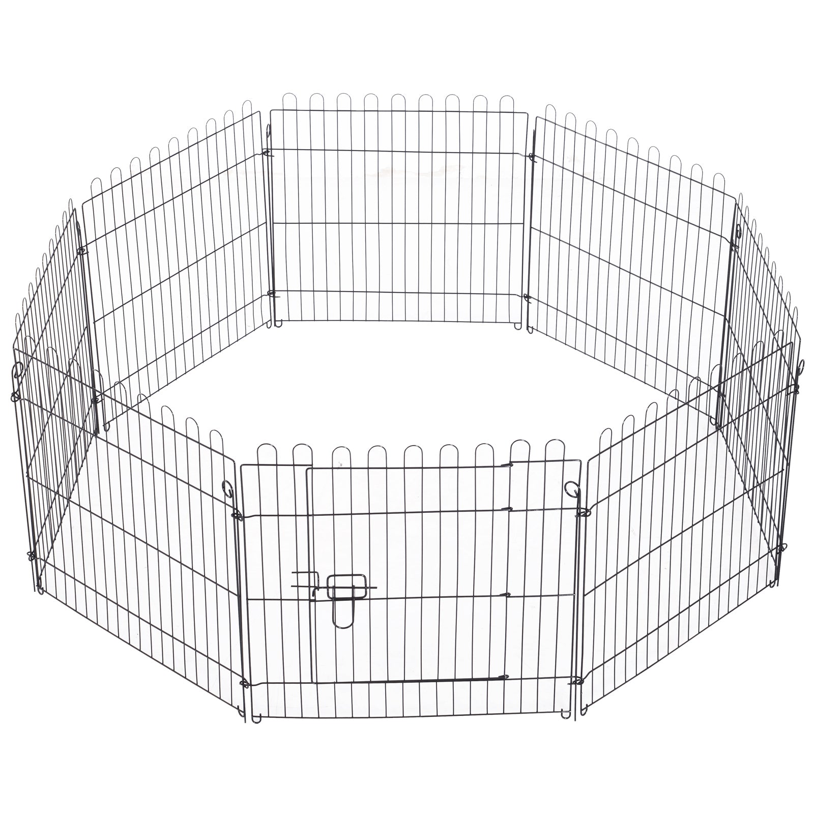 30inch 8-Panel Octagon Pet Exercise Playpen Crate Foldable Dog Cage Pen Puppy Kennel, Black Houses, Kennels & Pens Black  at Gallery Canada