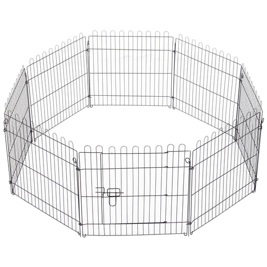 30inch 8-Panel Octagon Pet Exercise Playpen Crate Foldable Dog Cage Pen Puppy Kennel, Black Houses, Kennels & Pens Black  at Gallery Canada